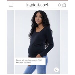 5 Long Sleeve V-Neck Side Maternity T-Shirt - Isabel Maternity by Ingrid